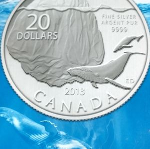 $20 Canadian Silver coin w/narwhal